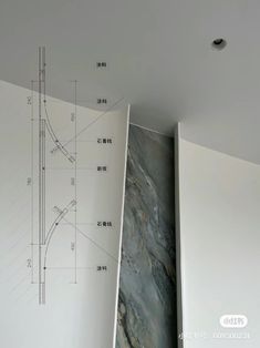 an architectural drawing is shown in the corner of a room