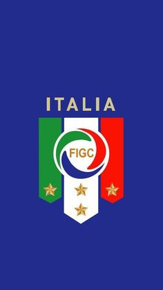 the italian national team logo on a blue background