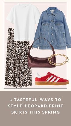 Leopard-Print Skirts Are Trending This Spring—4 Tasteful Ways I'm Styling Mine Leopard Skirt Outfits, Animal Print Skirt Outfit Summer, Animal Print Skirt Outfit, Leopard Print Skirt Outfit, Leopard Skirt Outfit, Printed Skirt Outfit, Outfits With Striped Shirts, Outfits For Petite, Skirt Outfit Summer