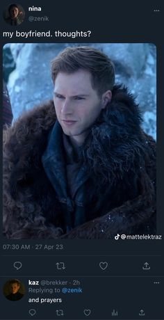 a man in a fur coat is looking at the camera