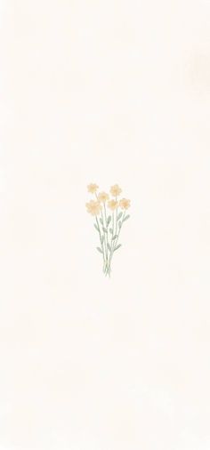 a drawing of yellow flowers on a white background