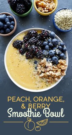 peach, orange and berry smoothie bowl