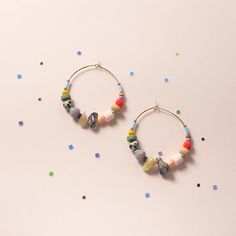 Colorful Beaded Hoops, Gold Plated Earrings, Natural Stone Earring, Statement Earrings, Colorful Jewelry, Hoop Earrings, Bestfriend Gift - Etsy Handmade Multicolor 14k Gold Filled Jewelry, Multicolor Hoop Earrings With Ear Wire As A Gift, Multicolor Hoop Earrings With Ear Wire For Gifts, Multicolor Hoop Earrings For Gift, Trendy Colorful Beaded Hoop Earrings For Gifts, Multicolor 14k Gold Filled Earrings For Gift, Colorful Beads Small Hoop Earrings, Colorful Beads Small Hoop Jewelry For Gift, Colorful Beads Small Hoop Earrings For Gift