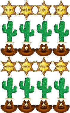 a set of sheriff hats with stars on them