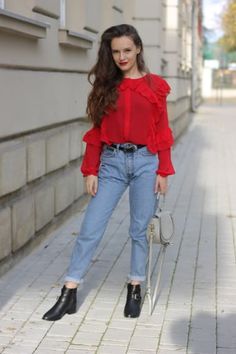 Casual Outfit from kefretete with Dorothy Perkins Tops, Chloé Shoulder Bags, ASOS Belts, Proenza Schouler Jeans, Saint Laurent Boots Saint Laurent Boots, Chloe Shoulder Bag, Proenza Schouler, Dorothy Perkins