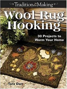 the book cover for wood rug hooking