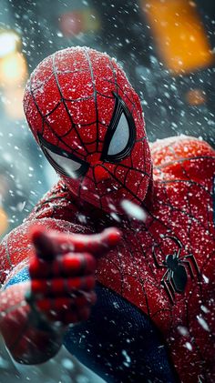 the amazing spider - man from the movie's upcoming film is shown in the snow