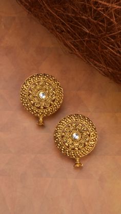 Polki Diamond Jewellery, Gold Cat Earrings, Gold Jhumka Earrings, Gold Mangalsutra Designs, Rose Gold Earrings Studs