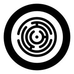 a black and white image of a circular object in the shape of a spiral on a white background