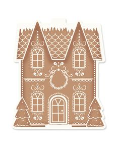 a gingerbread house cutout on a white background