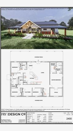 two story house plan with floor plans and measurements for the front yard, garage and living area