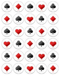 an image of playing cards with hearts and spades on them, all in different colors