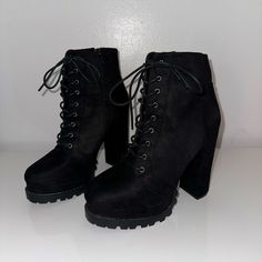 Never Worn Size 8 Black Lace Up Booties Lace Up Booties, School Outfit, Lace Up Boots, Black Lace, Lace Up, Boots, Lace, Women Shopping, Black