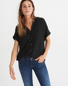 Women's Central Drapey Shirt | Madewell Summer Work, Summer Work Outfits, Fall Outfits For Work, Womens Clothing Tops, Work Outfit, Chic Style