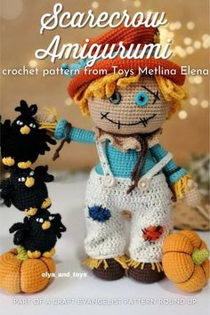 the crochet pattern for scarecrow amigurm is featured in this book