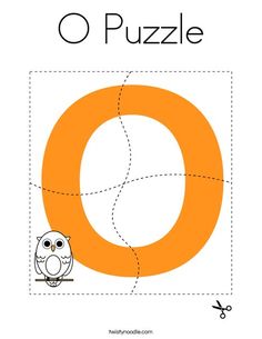 the letter o puzzle with an owl on it