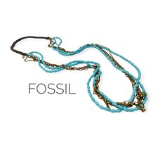 "This boho chic necklace from FOSSIL is  33\" long and features a total of six strands, 2 faux turquoise beaded strands mixed with 3 different brass chains on the lower portion with the upper portion wrapped with dark brown leather to create a single strand. The necklace has no closure and fits easily over the head. Super cool and easy to wear. Pairs well with any casual look from jeans and a tee, to that gorgeous flowy summer dress.  * Necklace will come with a luxurious black velvet pouch, rea Flowy Summer Dresses, Boho Chic Necklace, Super Cool, Hippie Necklace, Dark Brown Leather, Multi Strand Necklace, Strand Necklace, Brass Chain, Leather Wraps