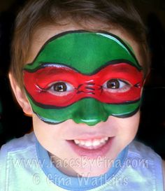 Ninja turtles Ninja Turtle Face Paint, Kids Face Paint, Simple Face, Face Painting Halloween