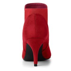 These classic pointed-toe stiletto-heel boots are for any occasion. Easy to slip on thanks to the elastic insert. These women's boots with a pointed toe and the slim 8-cm heel offer a touch of elegance. The faux-suede vamp makes your boots look more textured. Rubber Outsole and ABS heel make them anti-slip effectively. The moderate heel height makes you feel more comfortable. Elegant Heeled Boots With Red Sole For Winter, Winter Heeled Boots With Red Sole And Pointed Toe, Elegant Winter Boots With Red Sole, Elegant Red Heeled Boots With Pointed Toe, Womens Stilettos, Toe Shoes, Heel Boots, Tall Boots, Suede Shoes