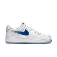 Nike Kith x Air Force 1 Low White/Rush Blue/White/Brilliant Orange CZ7928-100 Modern White Nike Air Force 1, Air Force 1 Low, Round Toe Heels, Air Force 1, Air Force, Rush, Blue White, Force, Blue And White