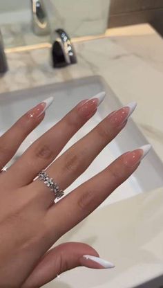 Estileto, francés Simple Acrylic Nails, Work Nails, Blush Nails, Almond Acrylic Nails, Acrylic Nails Coffin Short, Pink Acrylic, Pink Acrylic Nails, Neutral Nails