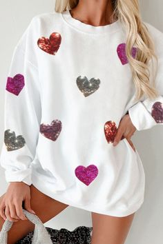 ✨ Shine bright this Valentine's Day! 💖 Embrace the love with our dazzling Sequin Heart Round Neck Long Sleeve Sweatshirt, perfect for cozying up in style. Whether you're out on a date or having a fabulous night in, this dreamy piece is your go-to for fabulous comfort. Grab yours now for just $56.98 and let your heart sparkle! 🌟💕 #ValentinesDay #SequinStyle #LoveInTheAir #OOTD #FashionGoals #CozyChic #SweatshirtSeason #Heartfelt