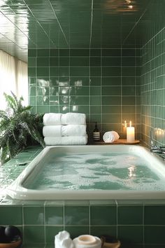 A home spa with a sage green aesthetic offers a sanctuary for relaxation. This color is synonymous with tranquility and works well with natural spa elements like wood and stone. Soft, fluffy towels in sage green add to the luxurious feel. Mood lighting and scented candles in sage green shades can enhance the spa experience. Click to explore more home spa ideas in sage green. Sage Green Shades, Home Spa Ideas, Sage Green Aesthetic, Natural Spa, Spa Ideas, Fluffy Towels, Green Shades, Mood Lighting, The Spa