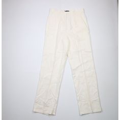 Vintage 90s Streetwear Mens Size 36x35 Pleated Wide Leg Linen Pants White Mens Pants Distressing on the leg cuffs. Blemish on the back left. Somewhat see through Mens size 36 Measurements are: 18 inches across the waist laid flat 35 inch inseam 50 inches from top to bottom 10 inch leg open White Linen US Shipping is FREE Canada is $15 and International is $24 Check out my other items in my store! PR1800 Retro Workwear Bottoms With Patch Pockets, Classic Summer Work Pants With Pockets, Retro White Pants With Pockets, White Retro Pants With Pockets, Vintage White Pants With Pockets, Vintage White Straight Leg Pants, Linen Pants White, 90 Streetwear, White Pants Men