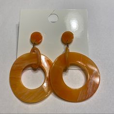 The Earrings Are Brand New, With Tags, And No Damage/Wear. The Color Is Orange And White Marbled. The Earrings Have The Backs On Them As Well. Please Message Me With Any Other Questions! 70s Rock Bands, 70s Earrings, Disco Fever, Forever 21 Jewelry, Autumn Fits, Earrings Hoop, Retro Color, Orange White, Color Orange