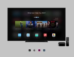 an apple tv with the home screen showing movies