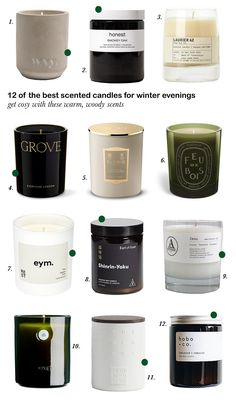 many different types of candles are shown in this diagram, with the names below them