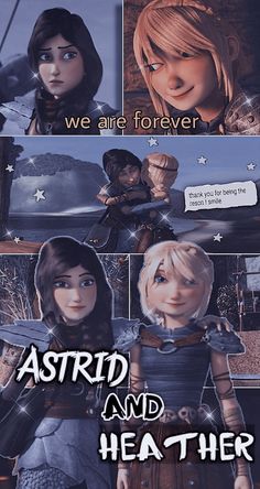 an animated comic strip about astrid and her brother in the hobbo movie, with caption that reads we are forever