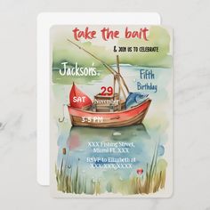 a birthday card with a boat on the water