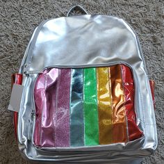 Nwt Backpack. 3 Zipper Compartments. Purchased From Staples. Casual Rainbow School Bag, Multicolor School Backpack With Zipper Closure, Trendy Multicolor Bags For School Events, Casual Multicolor Backpack For School Events, Trendy Multicolor School Bags, Rainbow Bags For Back To School, Rainbow-colored Standard Backpack For School, Rainbow Bags For School And Back To School, Rainbow School Backpack