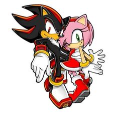 sonic and knuckles hugging each other in an animated cartoon character drawing style, with their arms around each other's neck