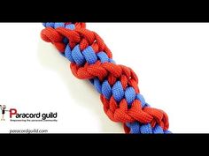 an orange and blue braiding is shown on a white background with the words paracord