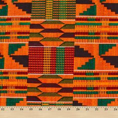 This African Print fabric is 44" wide and featured on an unwaxed 100% cotton ground. These prints are highly exclusive and designed with great inspiration from African culture and traditions. These fabrics are ideal for crafts, spring wear, garments, decorations and more. This cultural African collection is a great way to spruce up your next outfit or event. It is sold by the yard and available in large quantities while supplies last. Size: 44".  Color: Orange. Kente Material, Igbo Culture, African Print Midi Skirt, African Motifs, Crafts Spring, Africa Print, Fabric Wholesale, Kente Fabric, African Pattern Design