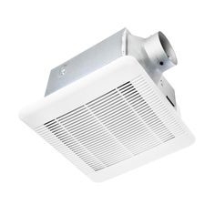 a white bathroom exhaust fan on a white background