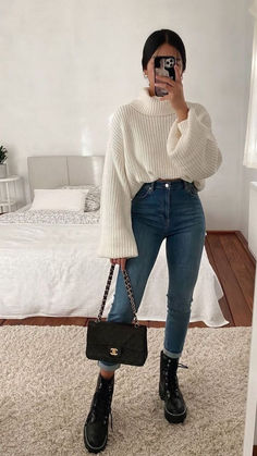 Casual College Outfits, Winter Fashion Outfits Casual, Outfit Chic, Uni Outfits, Cold Outfits, Neue Outfits, Causual Outfits, Casual Winter Outfits