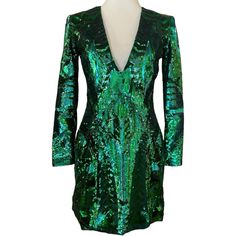 Balmain X H&M Women’s Size 8 Emerald Green Sequin Dress With Gold Zipper Detail. Excellent Condition! This Garment Was Only Worn Once, And Has Been Maintained With Great Care - Will Arrive With The Original Cover Hanging Bag (See Last Photo). Measurements Coming Soon! Ships From A Smoke-Free Home. Green Mini Dress For Formal Party Season, Green Mini Dress For Formal Parties, Green Holiday Mini Dress For Formal Occasions, Green Formal Holiday Mini Dress, Glamorous Green Dinner Dresses, Green Holiday Dress For Dinner, Green Holiday Dinner Dress, Emerald Green Sequin Dress, Green Sequin Dress