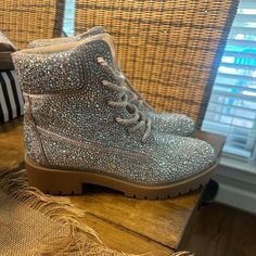 New Condition. Never Worn. Awesome Boots Size 8 Shoes Glitter, Betsey Johnson Shoes, Glitter Shoes, Cool Boots, Betsey Johnson, Bootie Boots, Ankle Boots, Glitter, Women Shoes