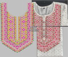 two different types of blouses, one in pink and the other in white with colorful details