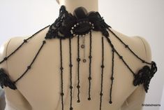 Handmade Gothic Body Jewelry For Party, Elegant Handmade Body Jewelry For Festival, Elegant Party Choker Body Jewelry, Elegant Party Body Jewelry Choker, Elegant Handmade Body Jewelry For Party, Elegant Choker Body Jewelry Gift, Elegant Black Body Jewelry For Evening, Elegant Body Jewelry Choker For Gift, Elegant Adjustable Choker Body Jewelry