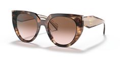 Prada PR 14WS M (52 - 20) with Brown lenses and Tortoise frame | Sunglass Hut® Cat Eye Colors, Fashion Leaders, Prada Spring, Michael Kors Fashion, Smart Glasses, Sunglass Hut, Brown Gradient, Sunglasses & Glasses