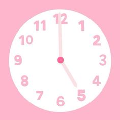 a white clock on a pink background with the numbers elevens and nines below it