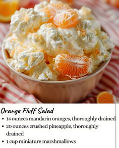 an orange fluff salad in a bowl on a table