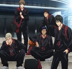 the basketball team poses for a photo in their black and red uniforms with numbers on them