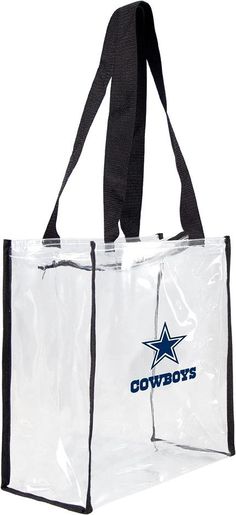 a clear bag with the cowboys logo on it