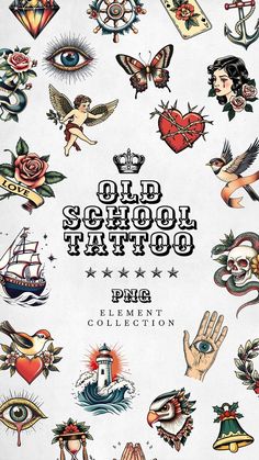 an old school tattoo book with lots of tattoos on it