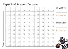 the super bowl squares game is shown in black and white